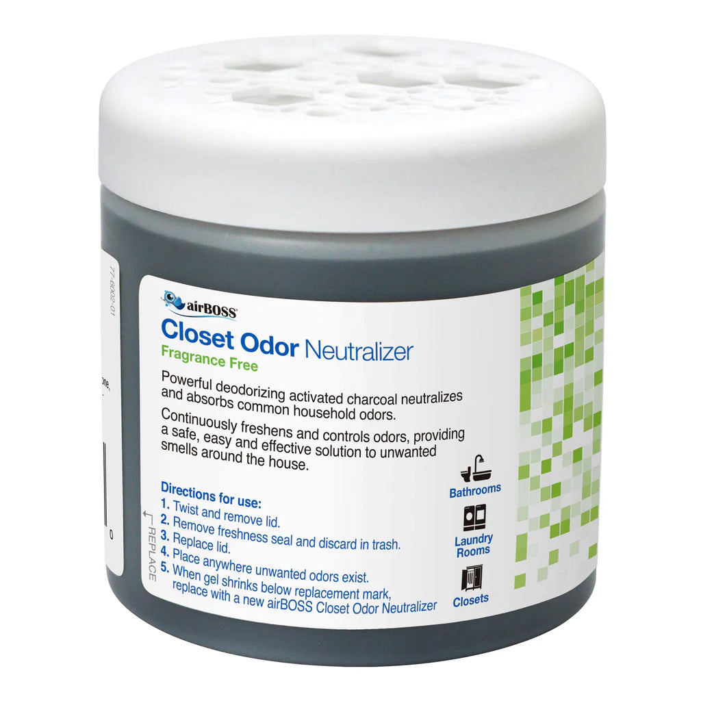 airBOSS® Closet Odor Neutralizing Gel - Fragrance Free - Activated Charcoal (17oz/482g)