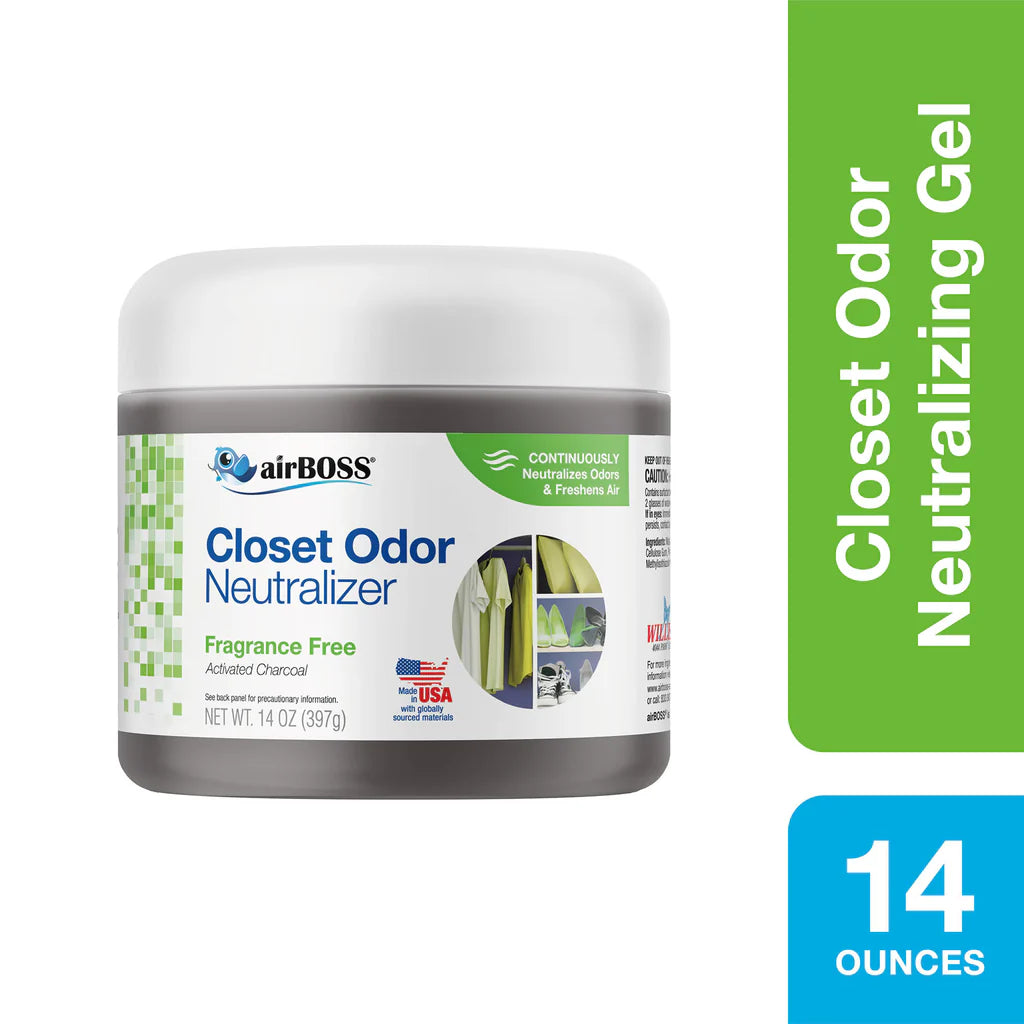 airBOSS® Closet Odor Neutralizing Gel - Fragrance Free - Activated Charcoal (17oz/482g)