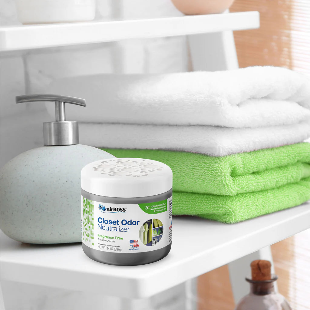airBOSS® Closet Odor Neutralizing Gel - Fragrance Free - Activated Charcoal (17oz/482g)