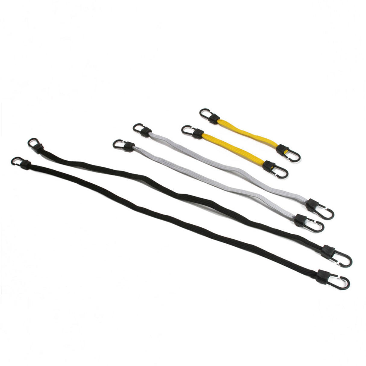 Flat Bungee Cord Assortment - 6 Pack