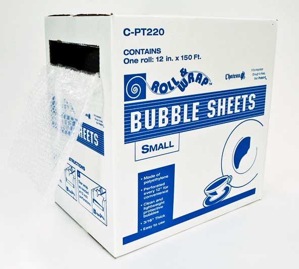 Bubble Sheets Box (Small Bubble) - Roll & Wrap 3/16" Thick - 12"x150'