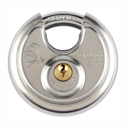 Round Cylinder Disc Lock - 2¾" (70mm) Stainless Steel (Heavy Duty)