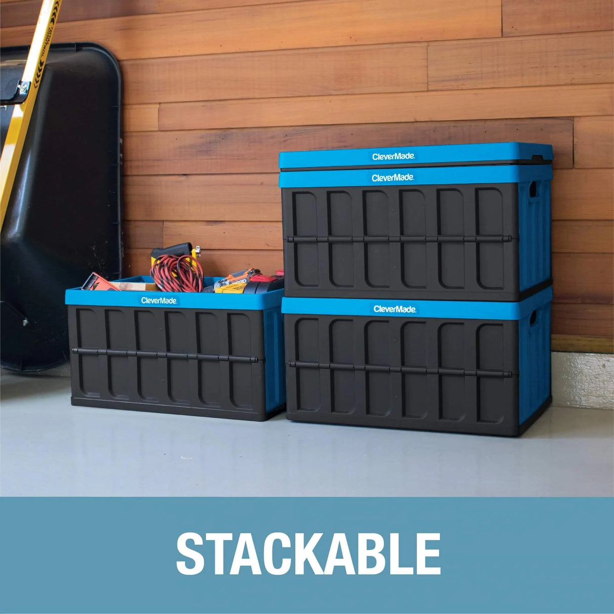 Collapsible Storage Bin - (46L / 62L | 75lbs / 100lbs) - 21.12"x14.12"x11.5"
