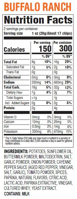 Hal's New York Kettle Cooked Potato Chips, Buffalo Ranch, 2oz (Pack of 24)