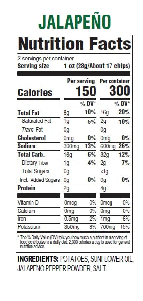 Hal's New York Kettle Cooked Potato Chips, Jalapeño, 2oz (Pack of 24)