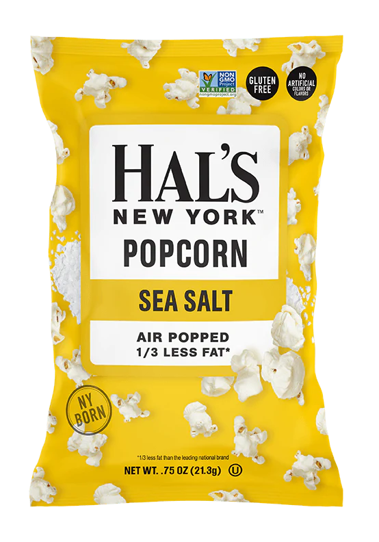 Hal's New York Gluten Free Popcorn, Sea Salt, 0.75 oz (Pack of 24)