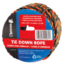 Tie-Down Polypropylene Rope (Orange & Black) 1/4"x50'