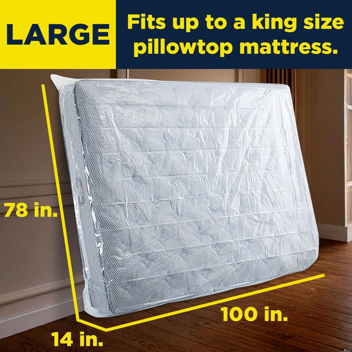King/Queen Mattress Bag/Cover - 100"x78"x14" (1-Pack)
