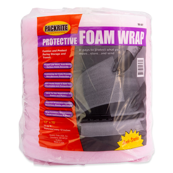 Protective Foam Wrap (Pink) - 12" x 75' (ft)