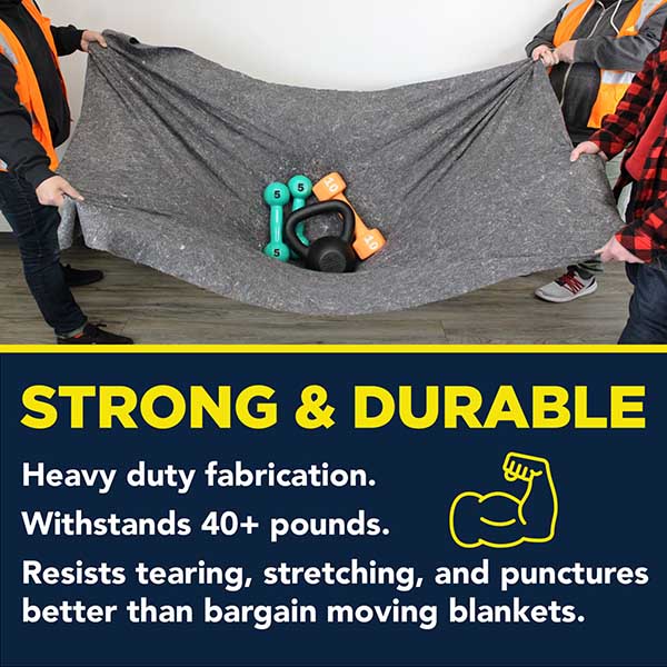 Economy Moving Blanket (Textile Eco-Friendly 100% Recycled) - 72"x54" - (1-Pack)