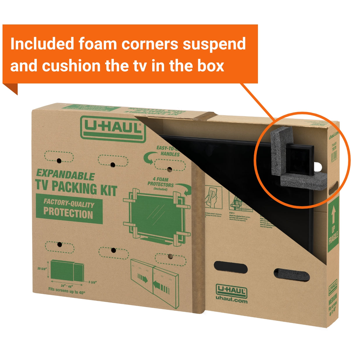 Heavy-Duty Expandable TV Moving Box - Medium (Under 40")