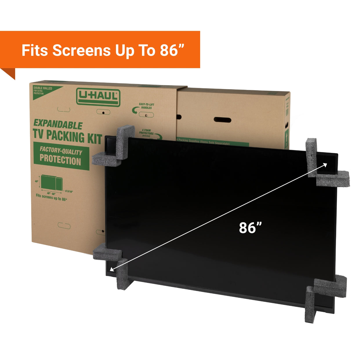 Heavy-Duty Expandable TV Moving Box - Extra-Large (Up to 86")