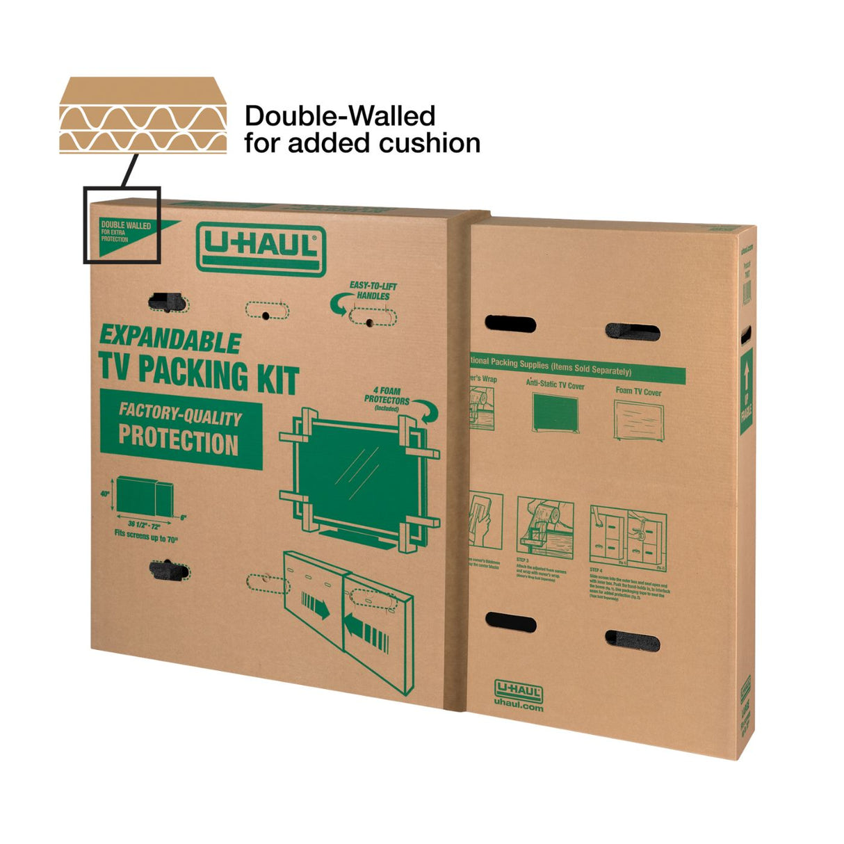 Heavy-Duty Expandable TV Moving Box - Extra-Large (Up to 86")