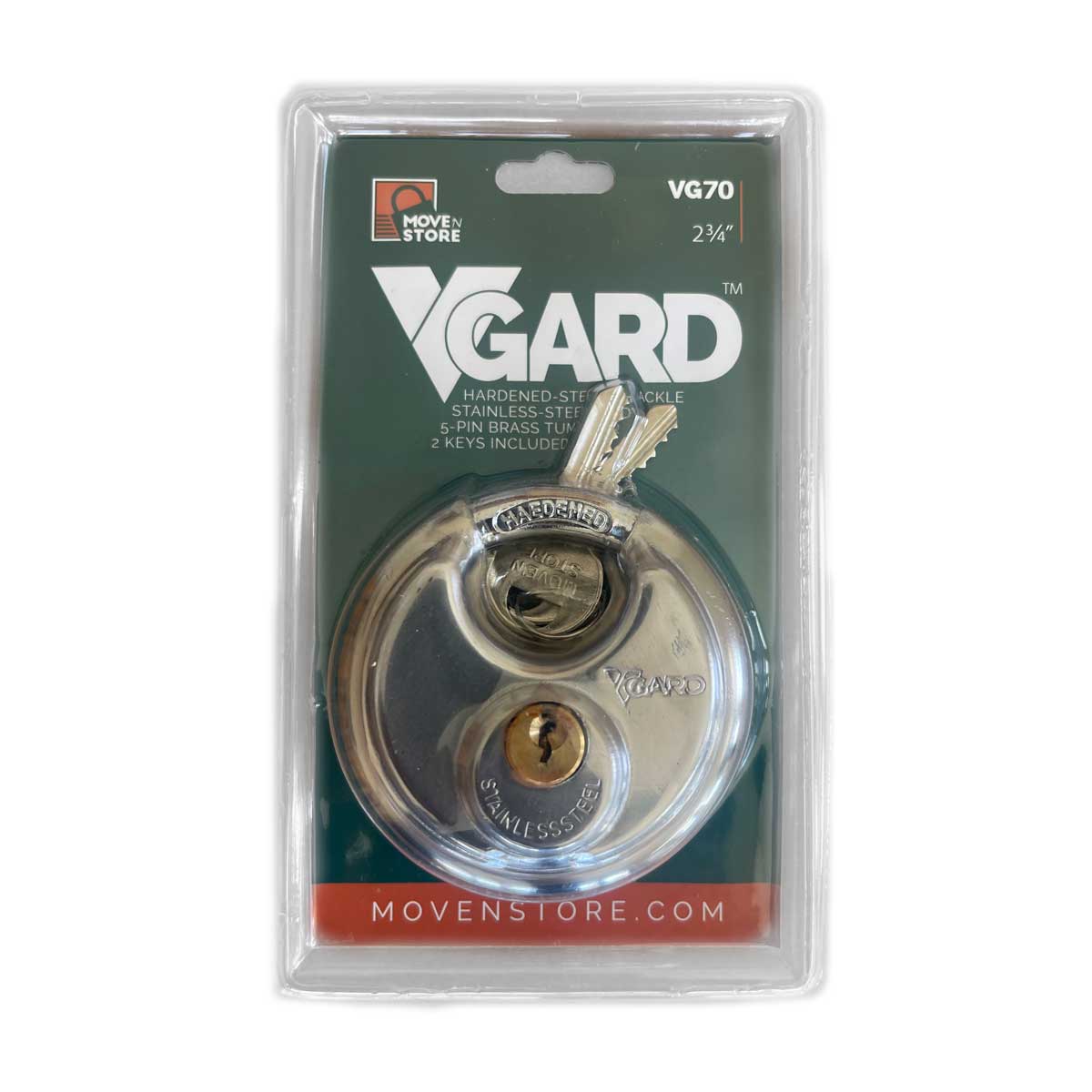 V-Gard Cylinder Disc Lock - 2¾" (70mm) Stainless Steel (Heavy Duty)