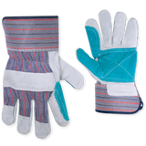 Split Leather Double Palm Safety Work Gloves - 2 1/2" Rubberized Cuff