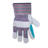 Split Leather Double Palm Safety Work Gloves - 2 1/2" Rubberized Cuff