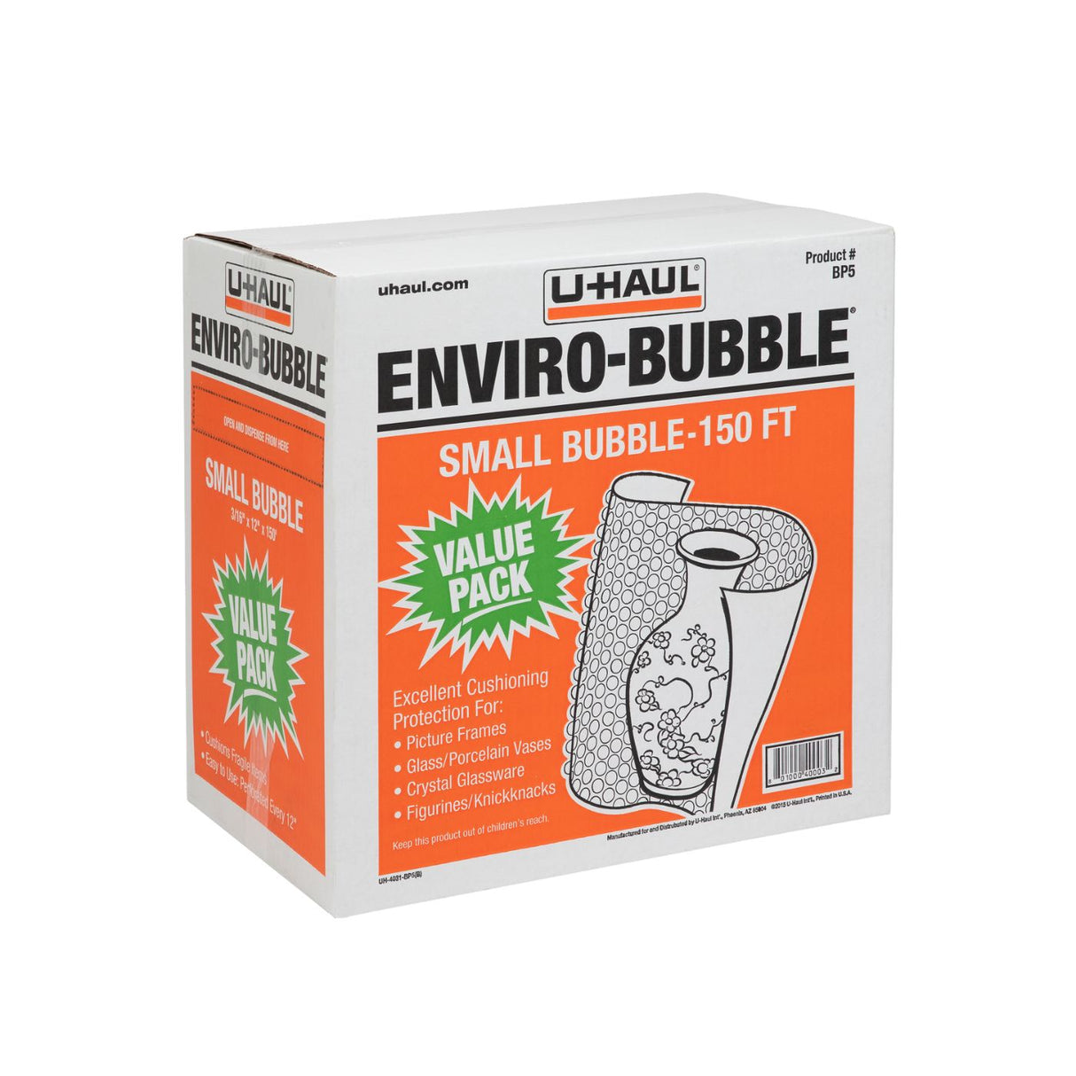 ENVIRO-BUBBLE® & Dispenser Box (Small Bubble Size, 150 ft. x 12 in.)