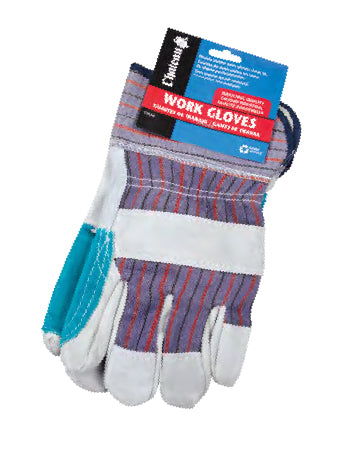 Split Leather Double Palm Safety Work Gloves - 2 1/2" Rubberized Cuff