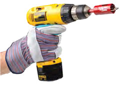 Split Leather Double Palm Safety Work Gloves - 2 1/2" Rubberized Cuff