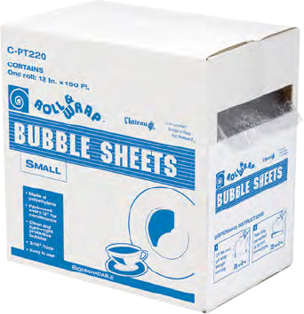 Bubble Sheets Box (Small Bubble) - Roll & Wrap 3/16" Thick - 12"x150'