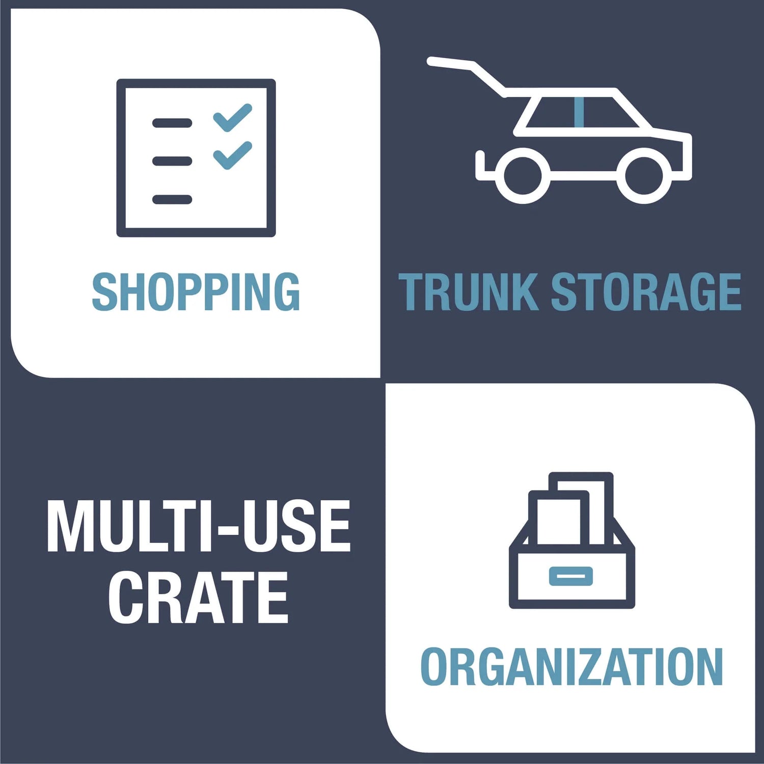 Collapsible Storage Bin - (46L / 62L | 75lbs / 100lbs) - 21.12"x14.12"x11.5"