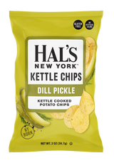 Hal's New York Kettle Cooked Potato Chips, Dill Pickel, 2oz (Pack of 24)