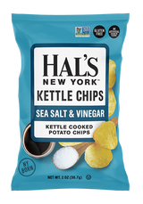 Hal's New York Kettle Cooked Potato Chips, Sea Salt & Vinegar, 2oz (Pack of 24)