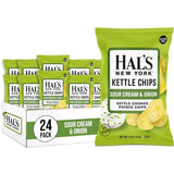 Hal's New York Kettle Cooked Potato Chips, Sour Cream & Onion, 2oz (Pack of 24)