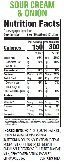 Hal's New York Kettle Cooked Potato Chips, Sour Cream & Onion, 2oz (Pack of 24)