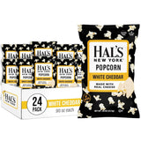 Hal's New York Popcorn, White Cheddar, 0.90oz (Pack of 24)