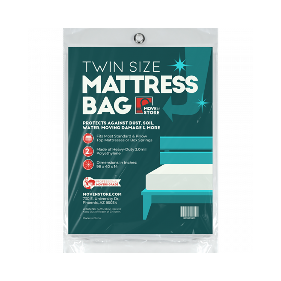 Twin Mattress Bag/Cover - 40"x14"x98" (1-Pack)