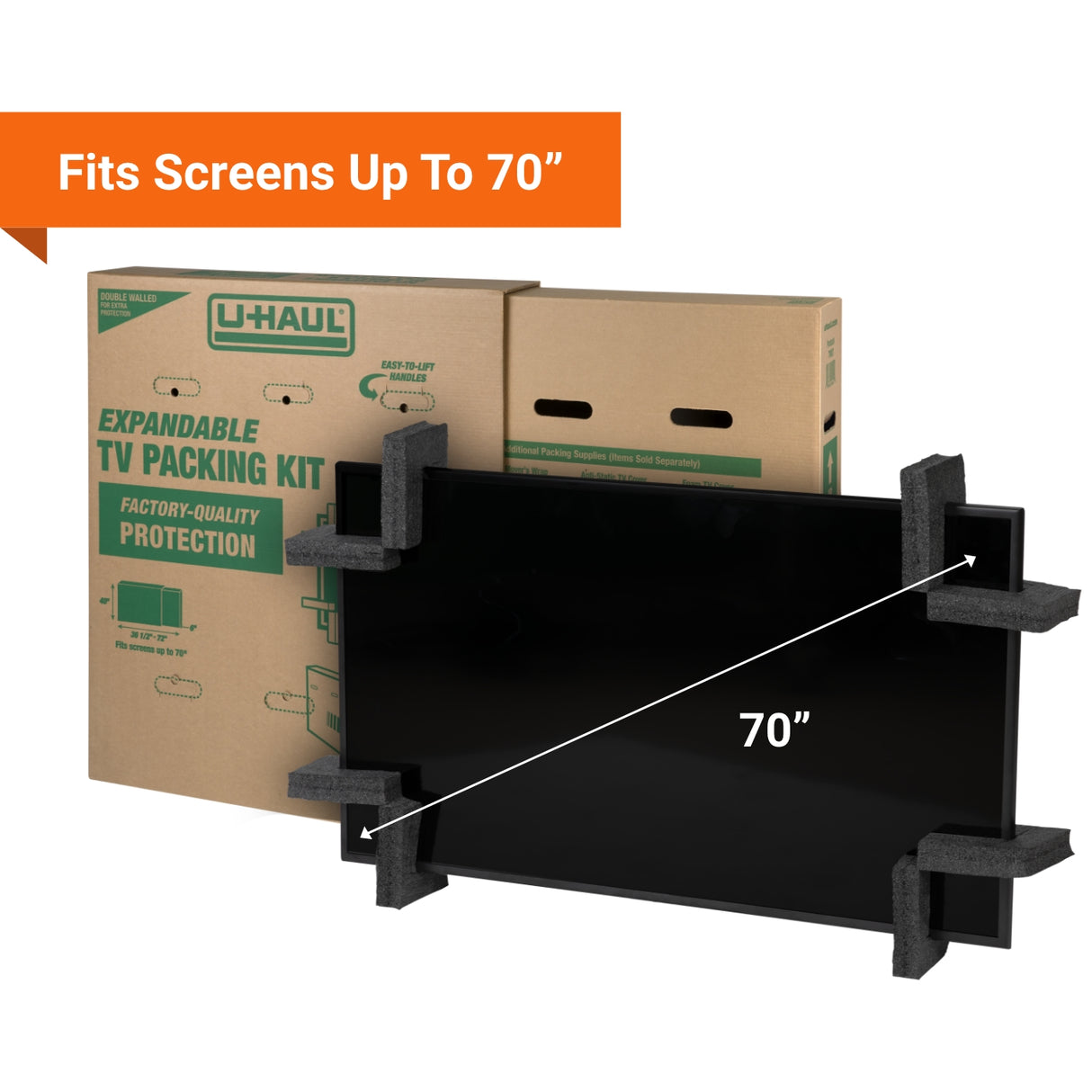 Heavy-Duty Expandable TV Moving Box - Large (32" - 70")