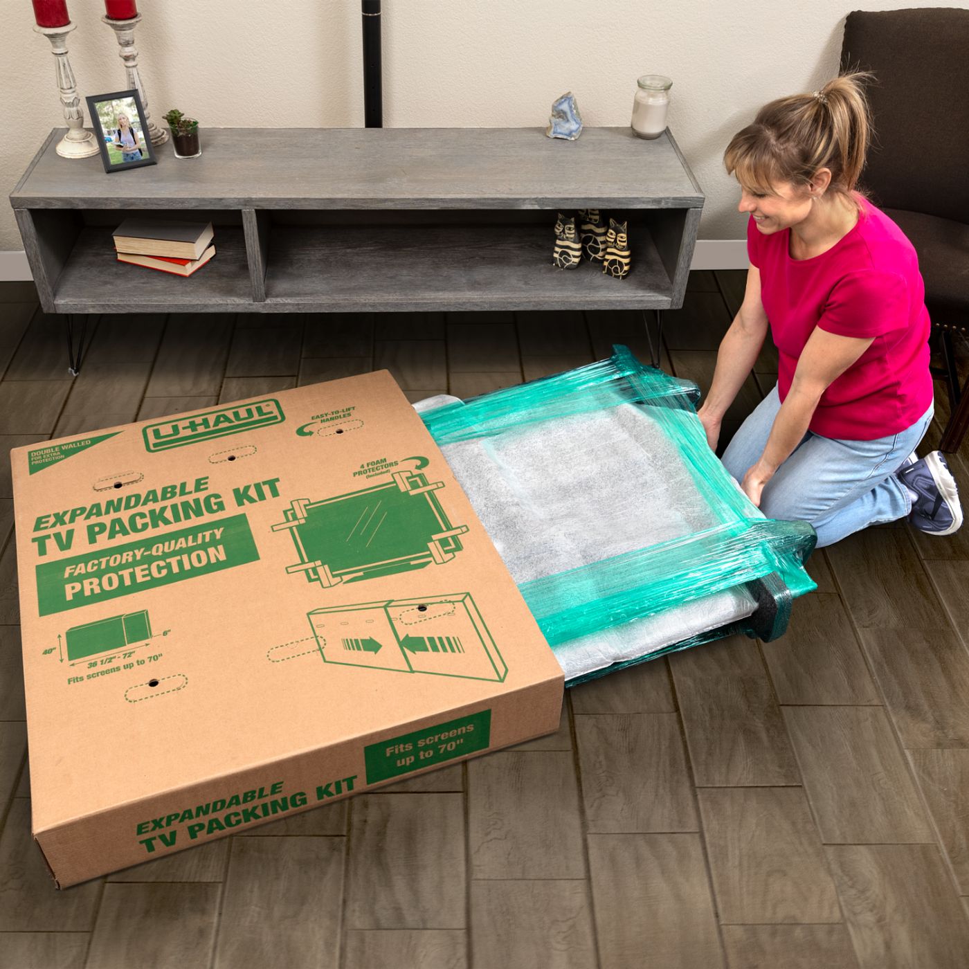 Heavy-Duty Expandable TV Moving Box - Large (32" - 70")